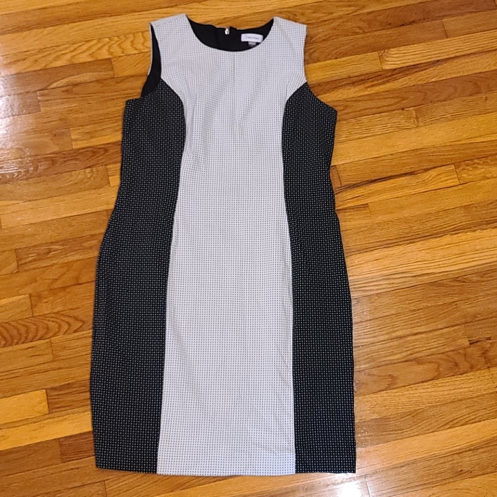 Calvin Klein Jacquard Print Sleeveless Dress